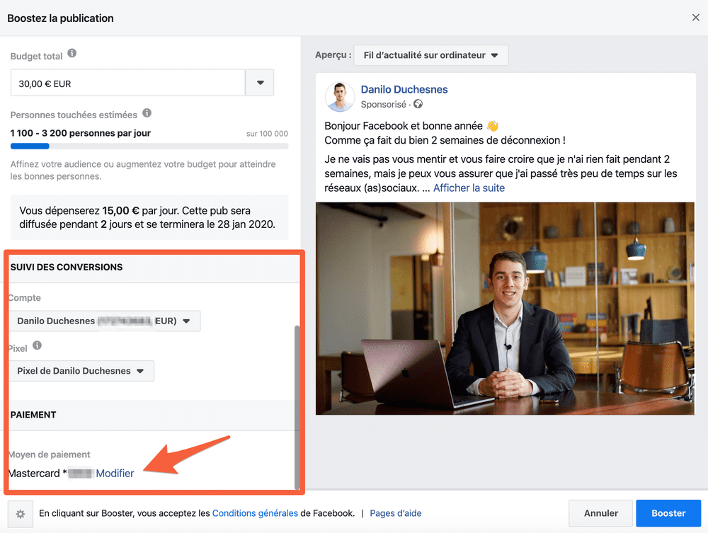 Comment booster une publication Facebook en 7 étapes ? [2 méthodes]