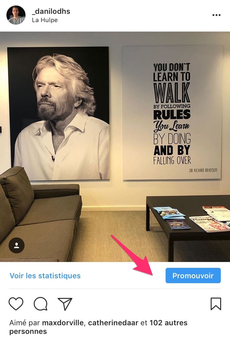 promouvoir publication instagram