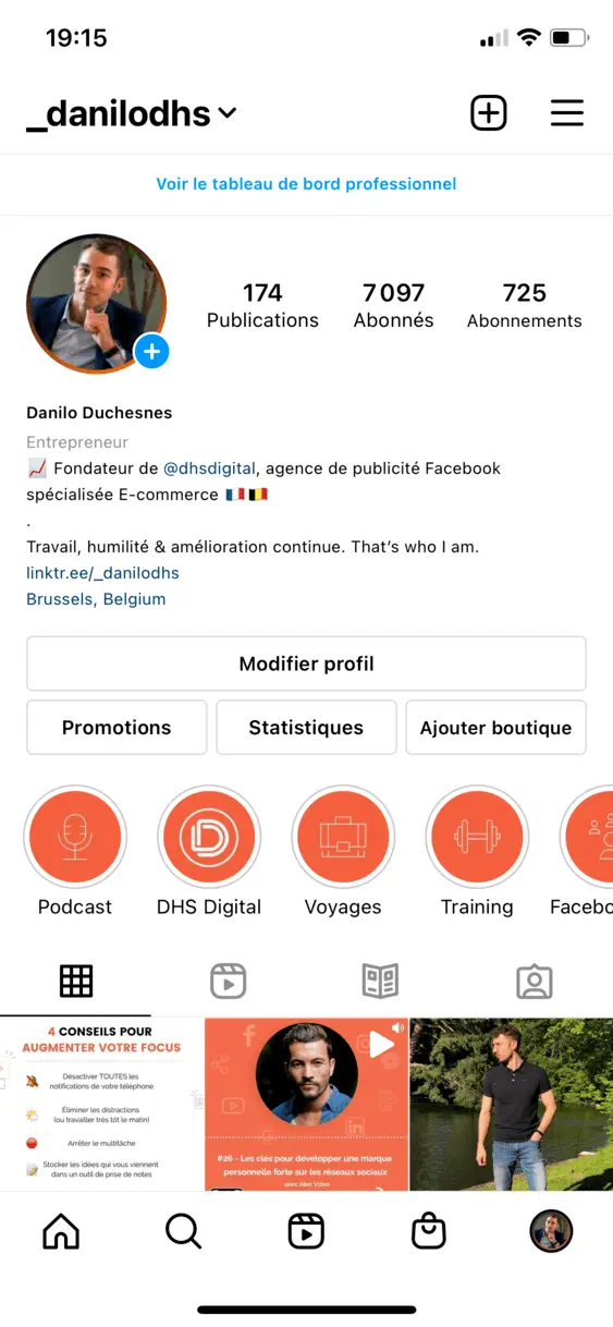 presentation instagram profil